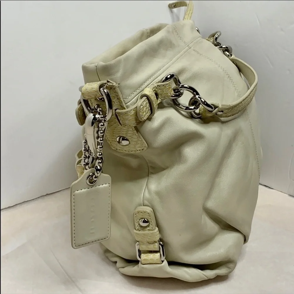 COACH BROOKE LEATHER  BAG WHITE #14820